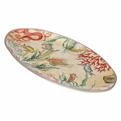 Rose&Tulipani - taca owalna z melaminy 52x30 cm Sea Life