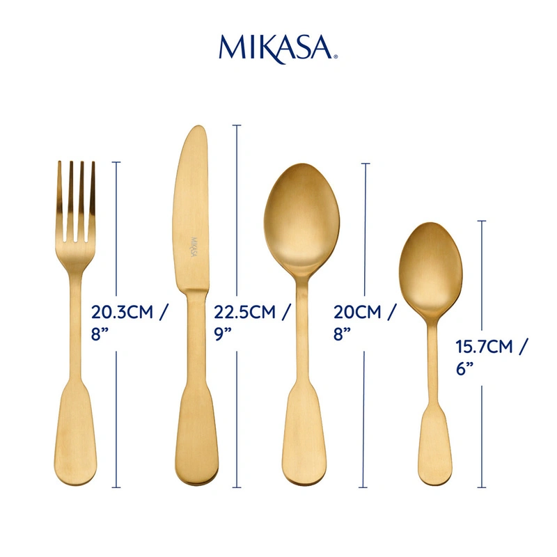 Mikasa - Komplet złotych sztućców SOHO GOLD 16 el.