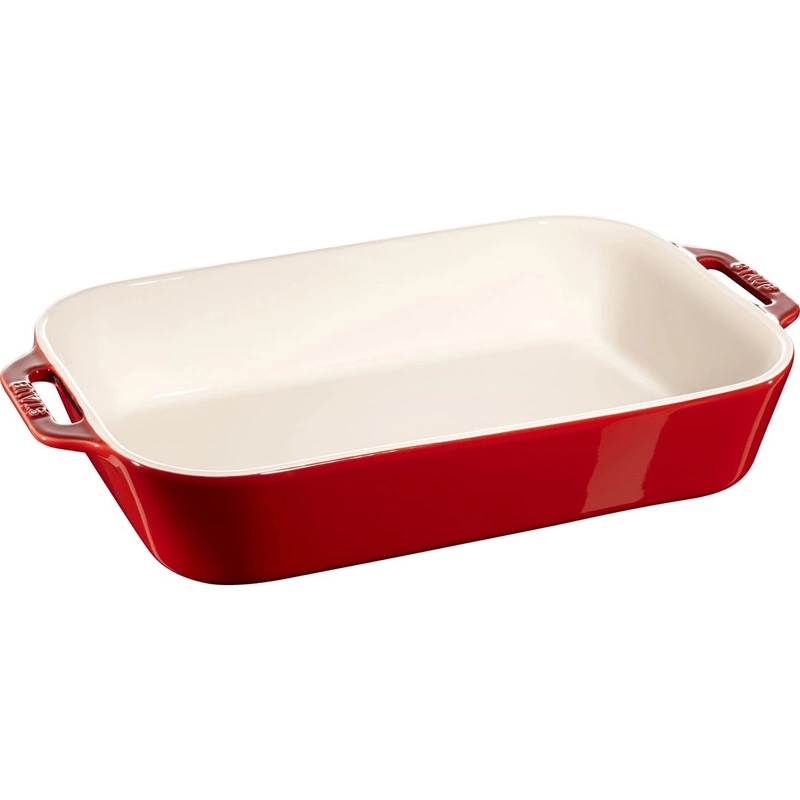 Staub - prostokątny półmisek ceramiczny 4.5 l, czerwony