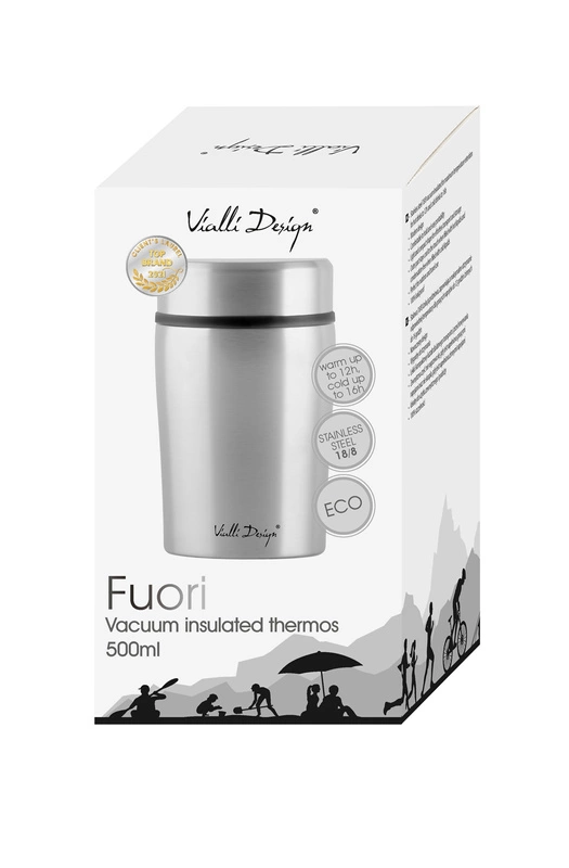 Vialli Design - Termos obiadowy 500ml FUORI stal mat