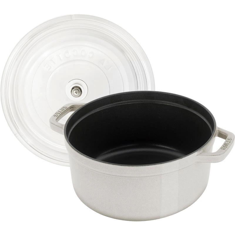 Staub - garnek żeliwny ze szklaną pokrywką 3.8 l truflowy La Cocotte