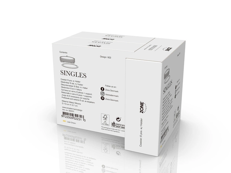 Zone Denmark - Podstawki pod szklanki Singles Leek Green