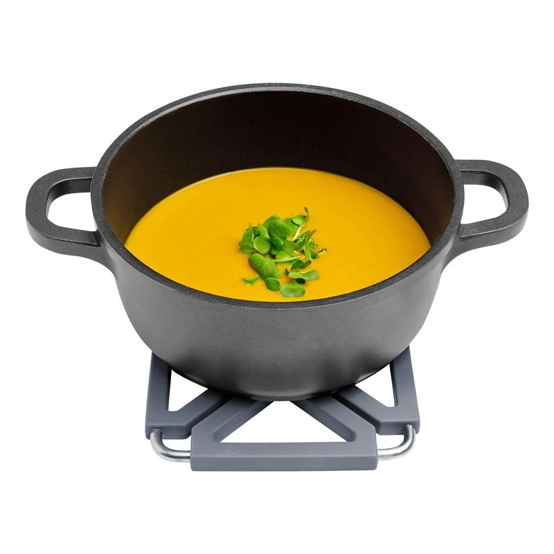 Lurch - podkładka pod gorące naczynia, składana, stal nierdzewna/silikon, 12,5 x 12,5 cm