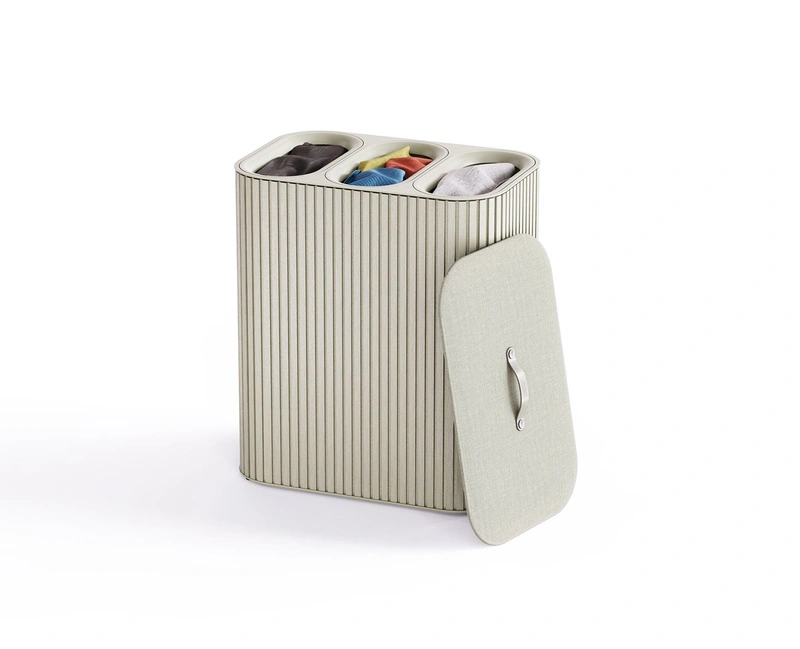 JOSEPH JOSEPH - Kosz na pranie 90l bambus beż Tota Trio Luxe