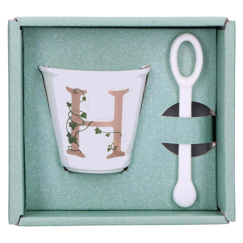 La Porcellana Bianca - filiżanka z łyżeczką 75 ml, Wzór H Unico