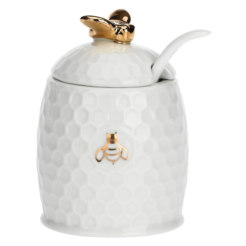 La Porcellana Bianca - cukiernica z łyżeczką 6.5 cm Aperegina Oro