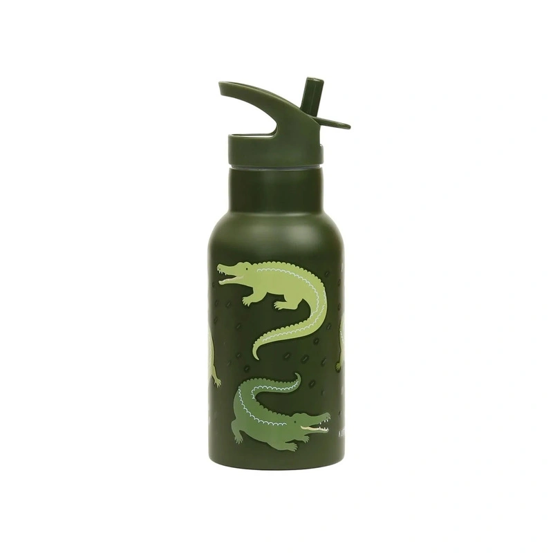 A Little Lovely Company - Kubek ze słomką dla dzieci CROCODILES 350 ml