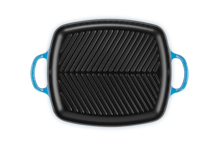 Le Creuset - patelnia żeliwna grillowa z dwoma uchwytami 30 cm Azure