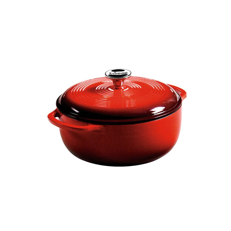 Lodge - Garnek żeliwny emaliowany - czerwony 4,2L