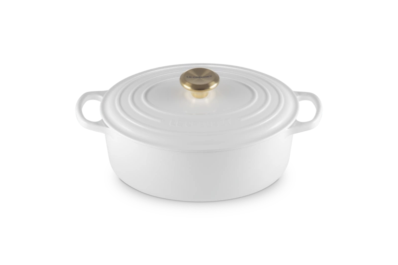 Le Creuset - brytfanna żeliwna emaliowana Signature 27 cm 4,1 l biała