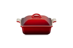 Le Creuset  - Kwadratowa Forma z Pokrywką 23 cm Wiśniowy