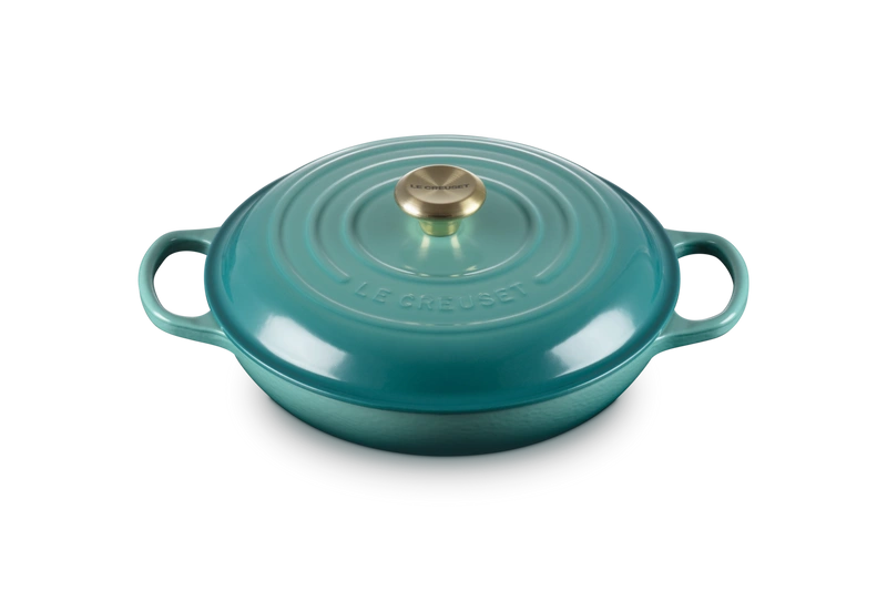 Le Creuset - garnek patelnia Gourmet Signature 28 cm 2,8 l bleu riviera
