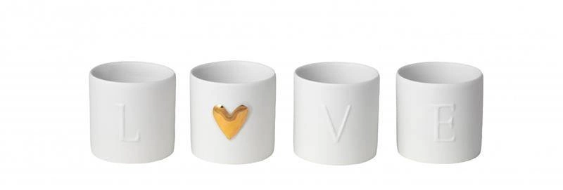 Raeder - Zestaw 4 świeczników na tealigght - love