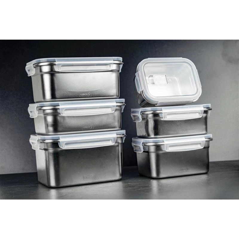Lurch - pojemnik na żywność, stal nierdzewna/tworzywo sztuczne, 0,8 l Safety