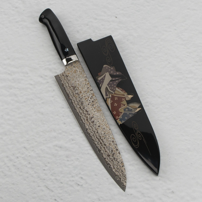 Takeshi Saji - Art Black Color VG-10 Nóż Szefa kuchni 24 cm