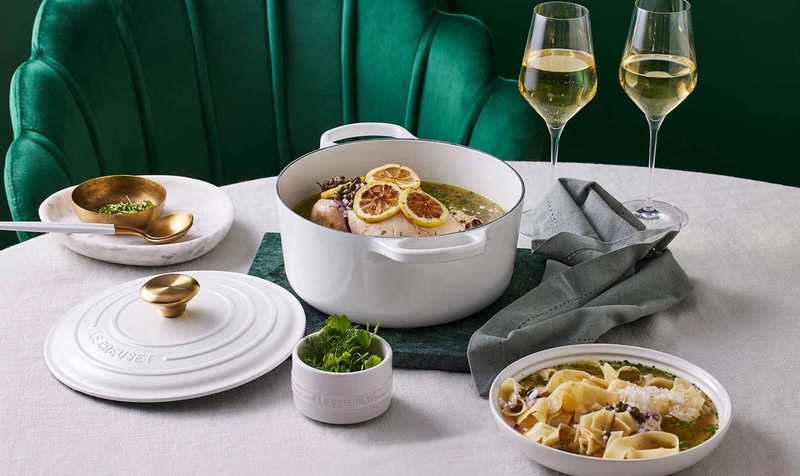 Le Creuset - garnek żeliwny Signature 20 cm 2,4 l biały