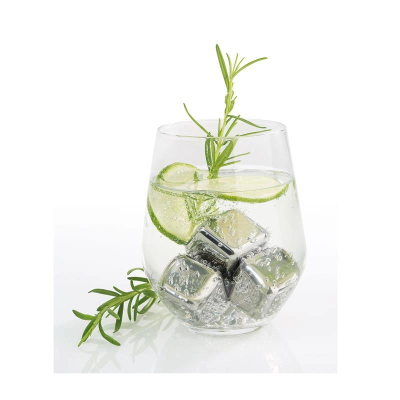 Cilio - stalowe kostki chłodzace w pudełku, 4 szt., 2,5 x 2,5 x 2,5 cm Cool