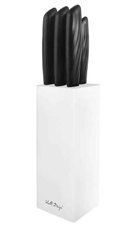 Vialli Design - Zestaw noży w białym bloku 5 szt. Caro