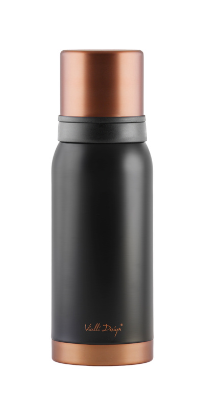 Vialli Design - Termos turystyczny 1l FUORI czarny Rose Gold