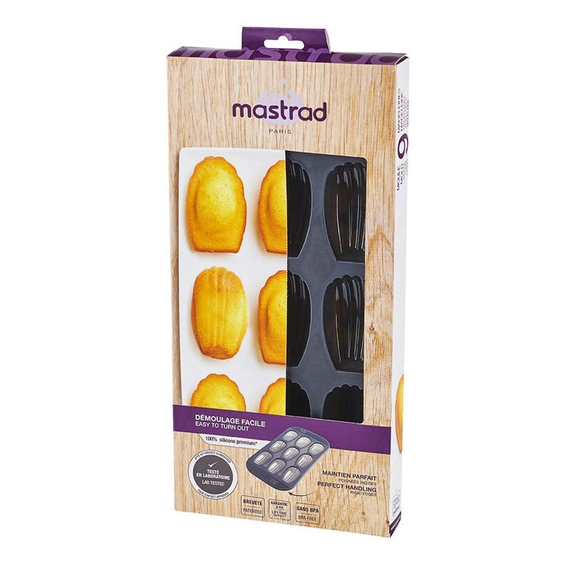 Mastrad - Forma silikonowa na 9 dużych Magdalenekczarny