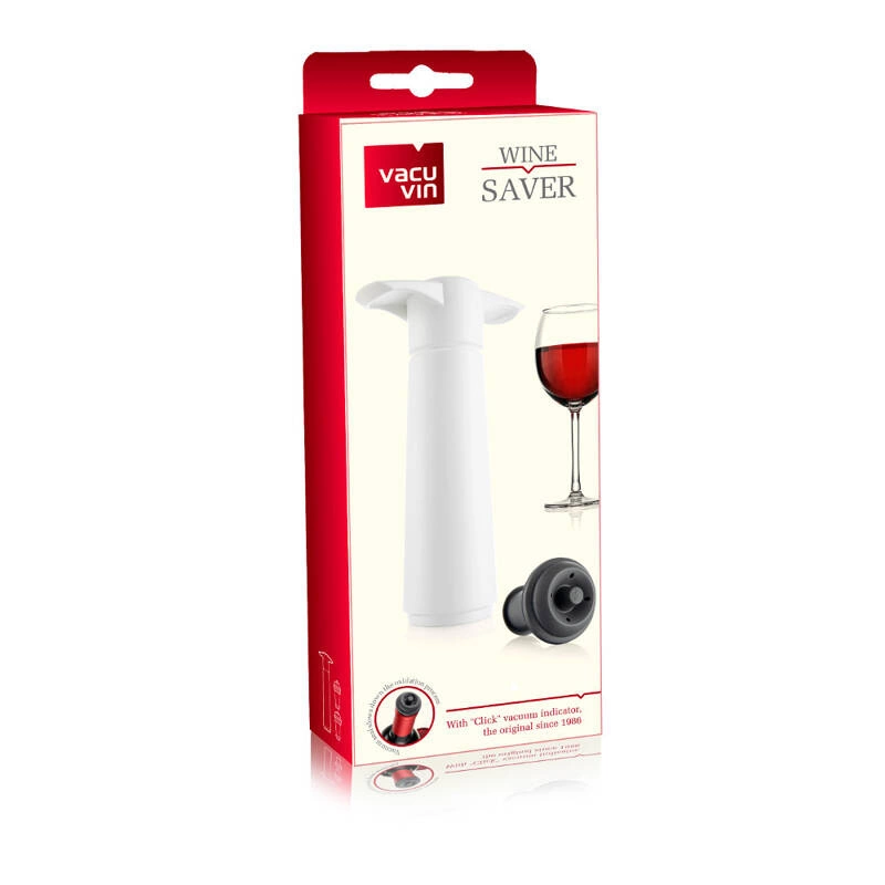 VACU VIN - Pompka do wina biała (o.p.: pompka i 2 korki)biały, fioletowy