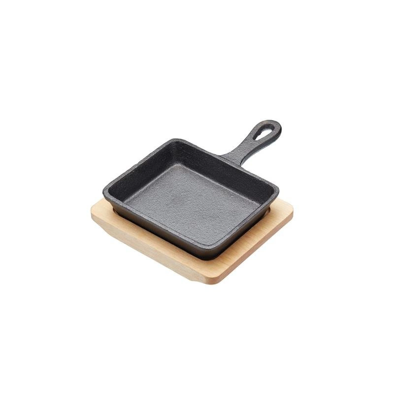 Kitchen Craft - Patelnia żeliwna prostokątna mini z deską do serwowania