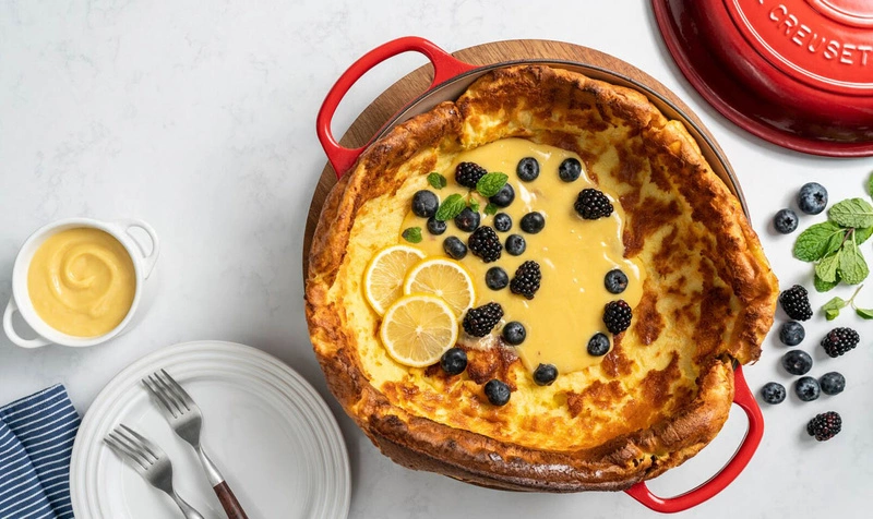 Le Creuset - garnek patelnia Gourmet Signature 22 cm 1,4 l wiśniowa