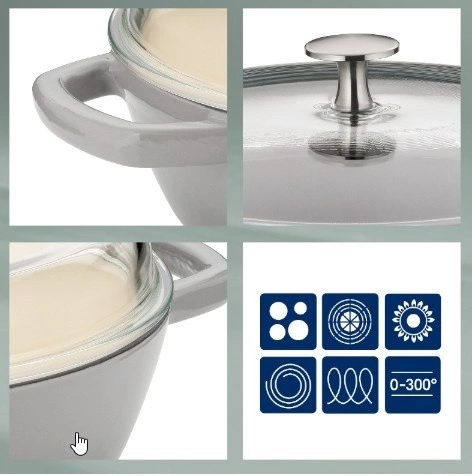 Kela - Naczynie 3,8l z wysoką pokrywką szare Calido