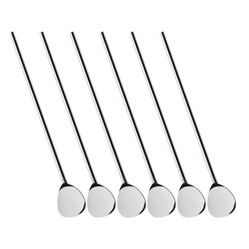 Cilio - łyżeczki koktajlowe ze słomką, 6 szt., 19,5 cm, stal nierdzewna