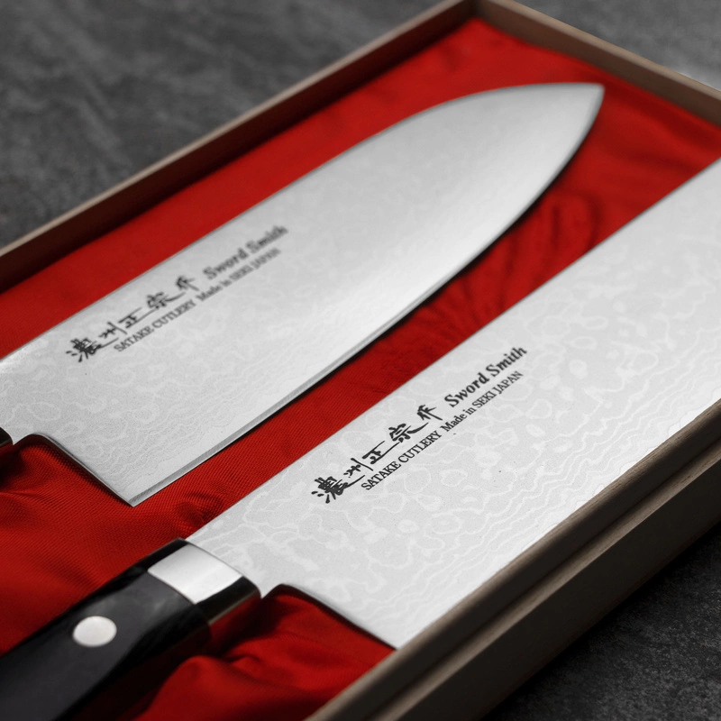 Satake - Unique Sai VG-10 Zestaw Nóż Santoku +Nakiri