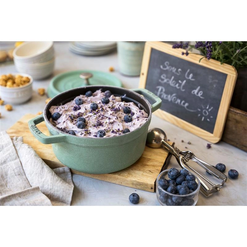 Staub - garnek żeliwny okrągły 5.2 ltr, miętowy La Cocotte