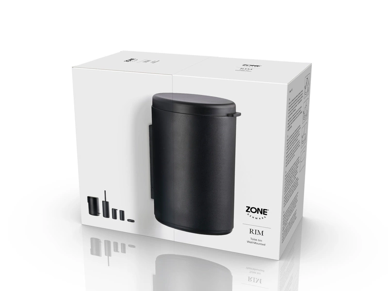 Zone Denmark - Ścienny kosz łazienkowy 3,3 l Rim Black