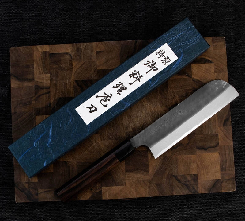 Hideo Kitaoka - Shirogami Black Oktagon Nóż Kamagata Usuba 18 cm