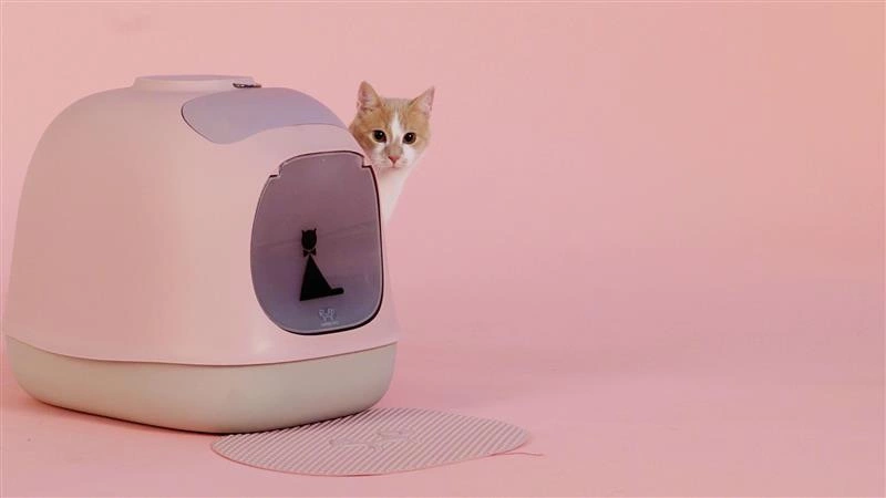 United Pets - Zakryta kuweta dla kota MINU, szaro- biała
