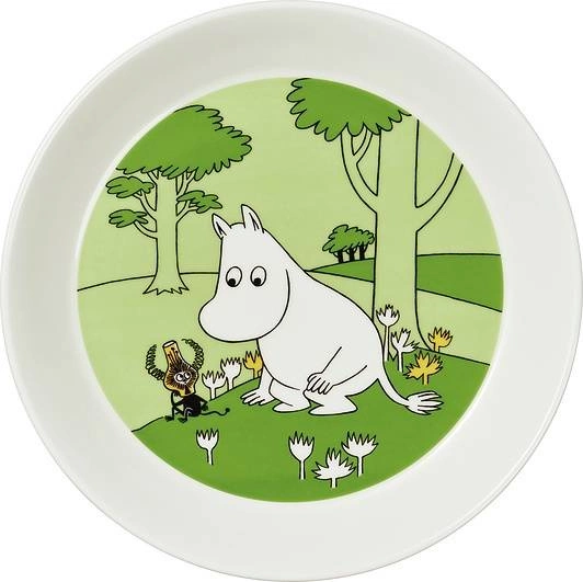 Arabia - Muminki talerz Muminek zielony  19 cm