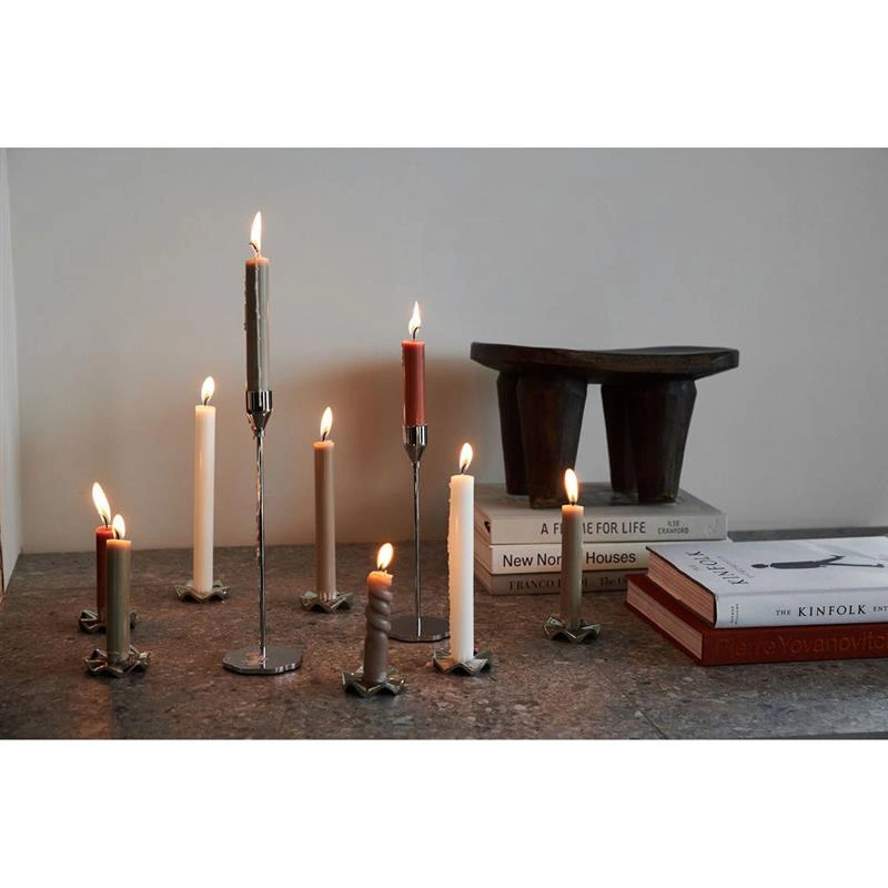 Sagaform - świecznik, stal/aluminium, śred. 8 x 28 cm, srebrny Siri