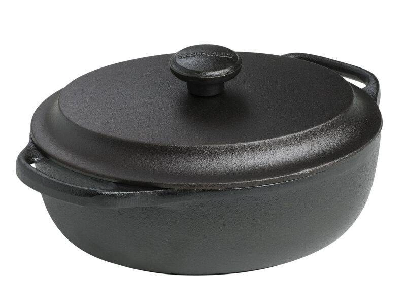 Skeppshult - Garnek żeliwny owalny 2 l z pokrywą żeliwną