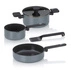 Kela - Zestaw 3 garnków 5el. ciemny szary Mira