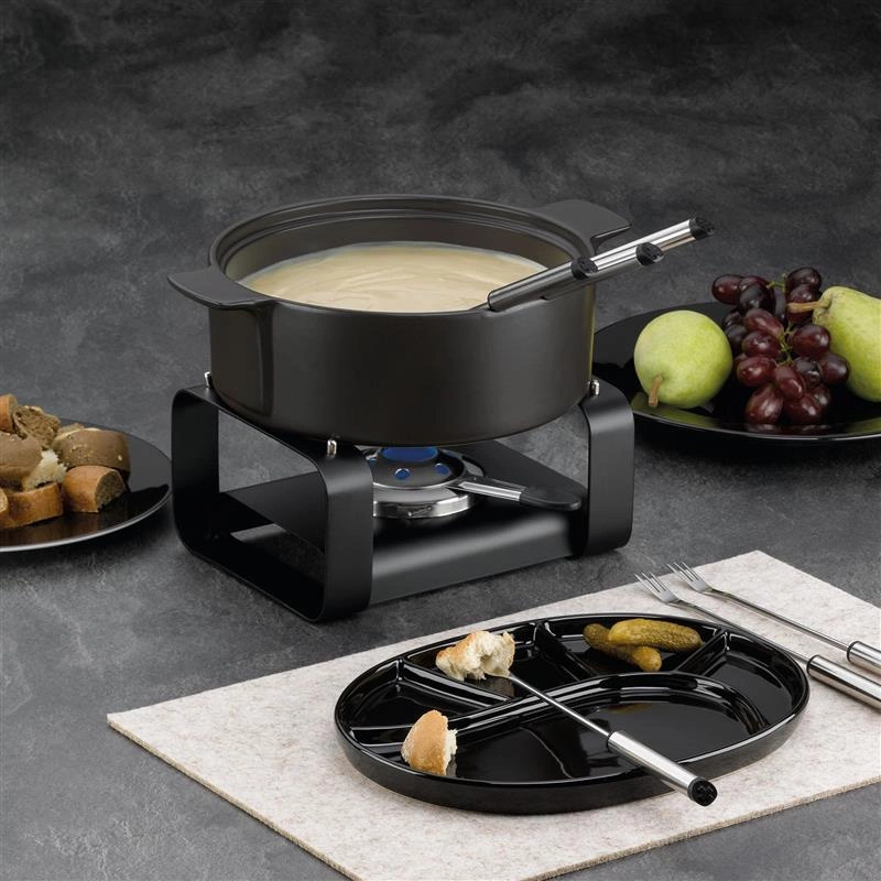 Kela - zestaw do fondue serowego dla 6 os., ceramika/metal, śred. 22,5 x 19 cm Roman