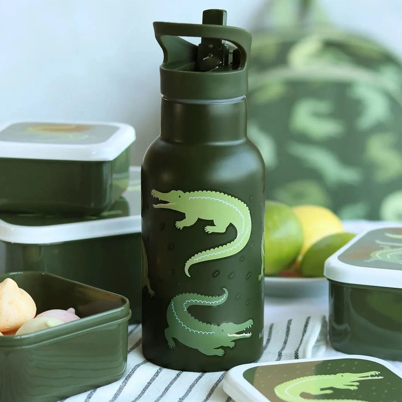 A Little Lovely Company - Kubek ze słomką dla dzieci CROCODILES 350 ml