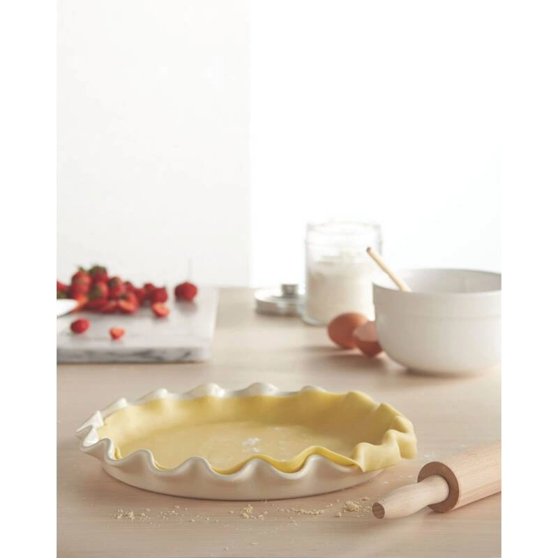 Emile Henry - Naczynie do tarty z falbaną 33cm kremowy