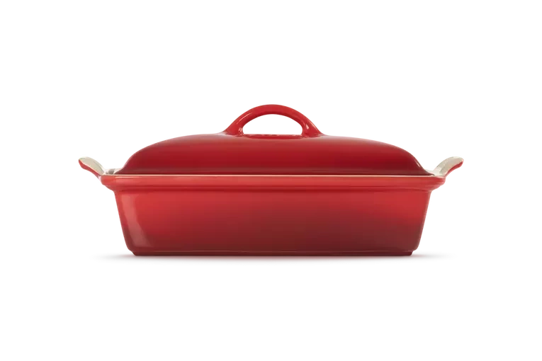 Le Creuset - Prostokątna ceramiczna forma do pieczenia 3,8 l wiśniowa