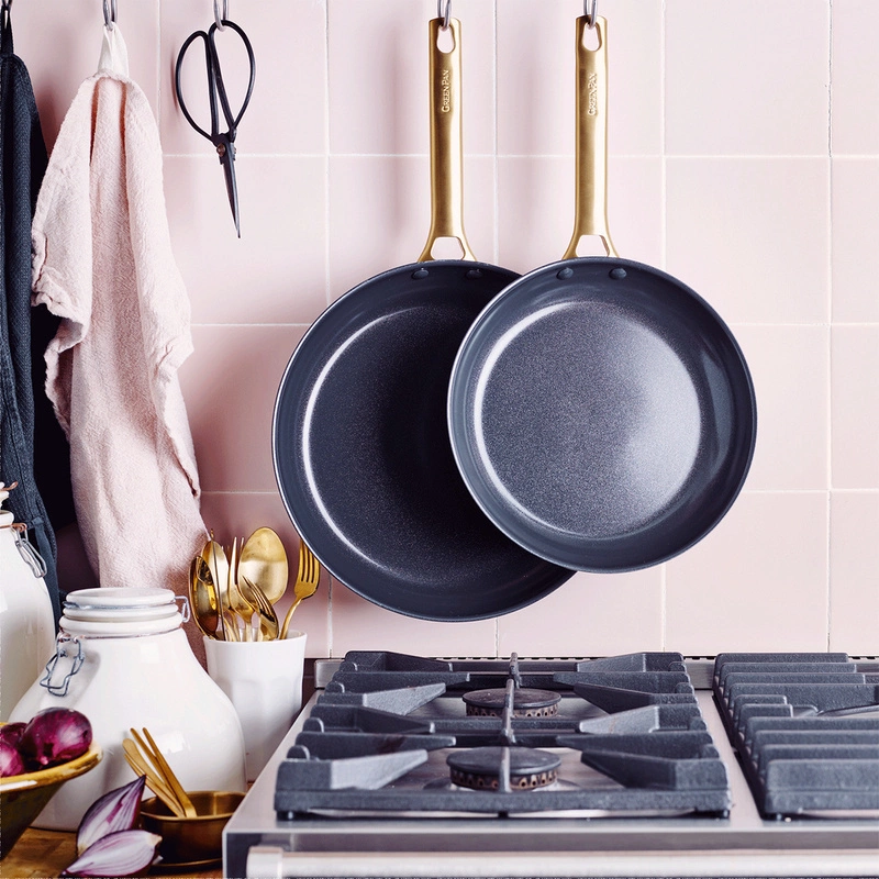 GreenPan - Patelnie ceramiczne PADOVA Black 20 + 26 cm