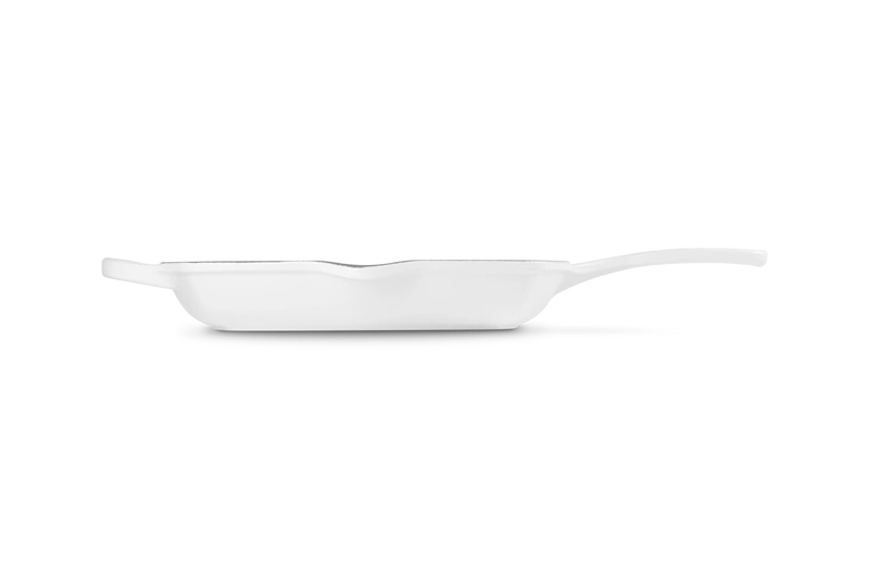 Le Creuset - patelnia żeliwna grillowa z dwoma uchwytami 26 cm biała