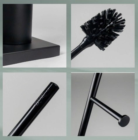 Kela - Stojak WC+szczotka toaletowa czarny Devin