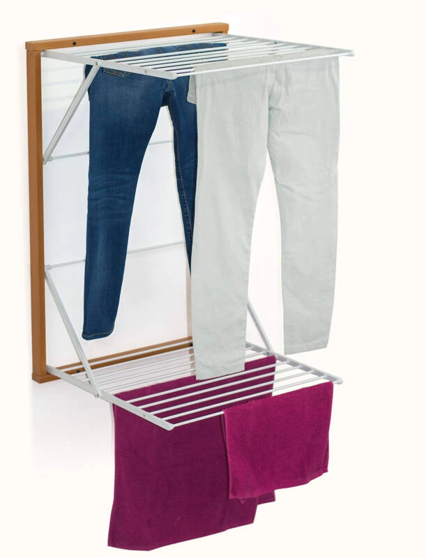 ARREDAMENTI - KORAL Naścienna suszarka na pranie - 98 x 69 cm, Brązowy