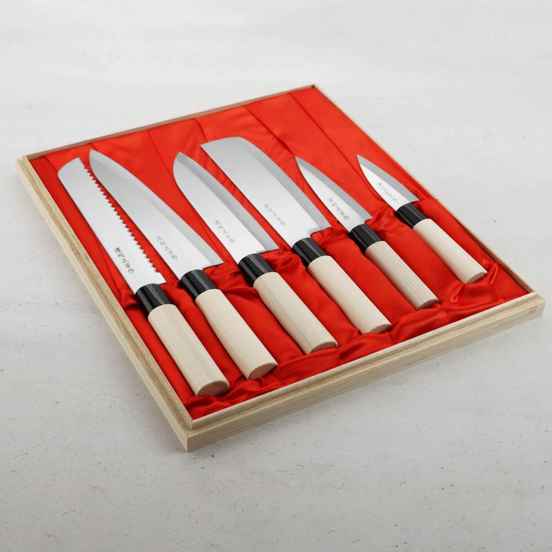 Satake - Megumi Zestaw 6 noży w drewnianym pudełku