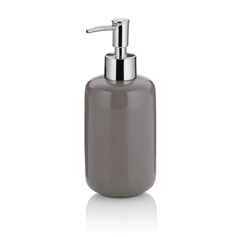 Kela - ceramiczny dozownik do mydła w płynie, śred. 7,5 cm, wys. 18 cm, 400 ml, szary Isabella