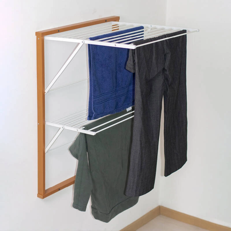 ARREDAMENTI - KEVIN Naścienna suszarka na pranie - 64 x 67 cm, Brązowy