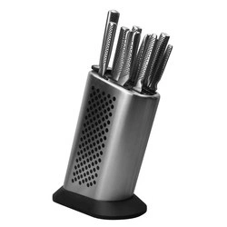 Global - Zestaw noży w gładkim bloku w kropki 11 częściowy